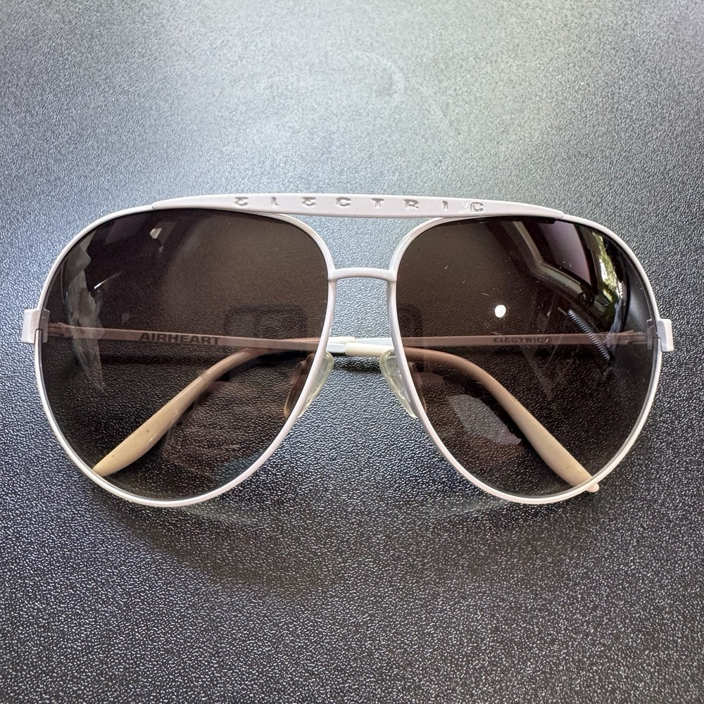 Electric Airheart Sunglasses‎ Women's White Purple Aviator Frames Only Scratched